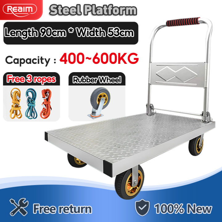 Steel hand truck trolley foldable push cart heavy duty kartilya load