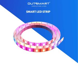Outsmart WiFi RGBIC LED TV Backlight Strip – Music Sync App Control Smart Ambient Lighting