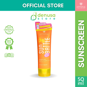 Emina Sun Battle Bright Glow SPF35 PA+++ 50ml Sunscreen Serum Amino Vitamin C Cerah Ringan Hydrating