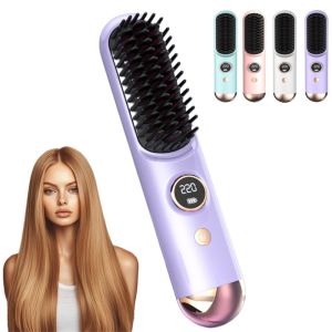 FXUP Wireless Hair Straightener 9 Temp Settings 120-220C° Straight Hair Comb  Type-C Straightening Comb