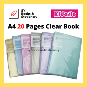 Kidario A4 Fancy Ice Colour Color 20 Pockets Clear Book/PP Clear Holder A4/A4 PP Display Book/Document File/Plastic File