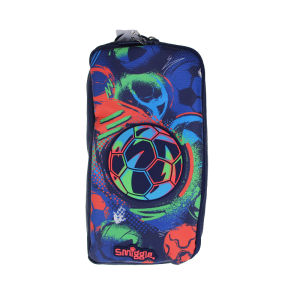 Úc smiggle ban đầu trẻ em bút chì trường hợp chàng trai màu xanh bóng đá ly hợp Hộp văn phòng phẩm bút chì đi học Túi ly hợp PU 9 inch