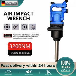 CHUANGCHAO  Heavy-duty pneumatic impact wrench Air Impact Wrench with 6 inch extended anvil 1 inch with CR-V Socket Kit