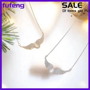 fufeng Angel Wing Necklace Womens Diamond-encrusted Fashionable Temperament All-match Titanium Steel Clavicle Chain