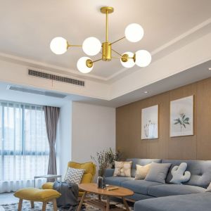 【Free Tricolor Led Bulb 】6/8/12 Lights Modern Led Tricolor Chandelier Ceiling Light Sala Iron Droplight Hanging Lamp LED Pendent Lamp Retro Chandelier Center Light Dining Fixtures Night Ceilling Lights For Living Room Bedroom Decoration
