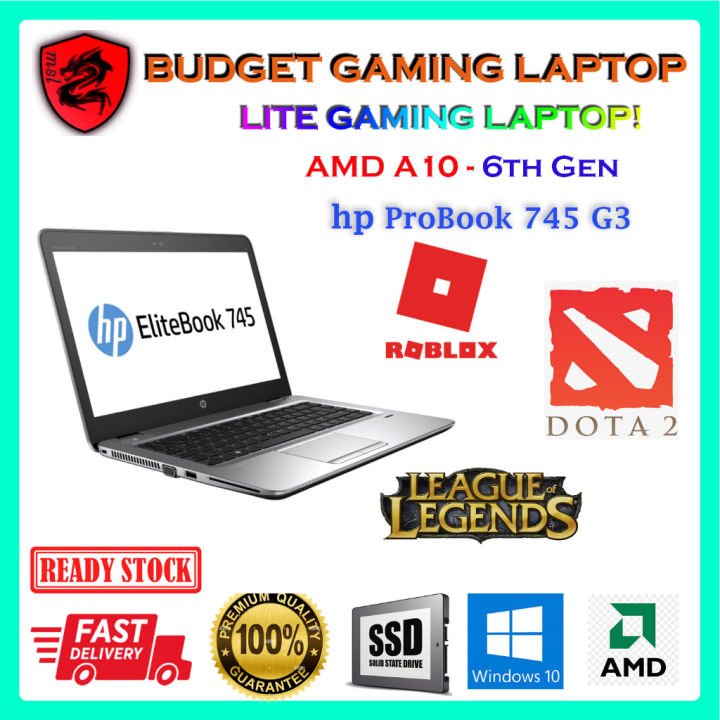 BUDGET GAMING LAPTOP] HP PROBOOK 745 G3~AMD PRO A10-8700B ~16GB