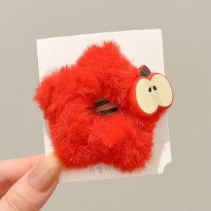 2026 New Childrens Christmas Red Plush Star Hairpin Girl Bow Tie Clip Baby Hair Clip