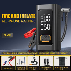 4IN1 10000mAh jump starter for car Portable Tire inflator Power Bank for Vehicle and Device Charging