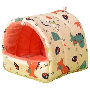 Soft Pet Bed Cute Print Hideaway House Winter Cage Hanging Bed Ferrets Sleeping Bed Small Animal Hamster Cage Accessory
