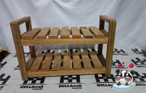 Rak kayu 2 susun display asesoris rak sepatu/rak buku/rak susu/rak bumbu