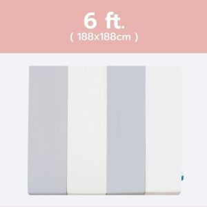 Bebeplay เบาะรองคลานเด็ก เบาะหัดคลานเด็ก แผ่นรองคลานเด็ก เกาหลี PU Premium (เทา-ขาว) EPE Faom 8 Layers หนา 4 cm.