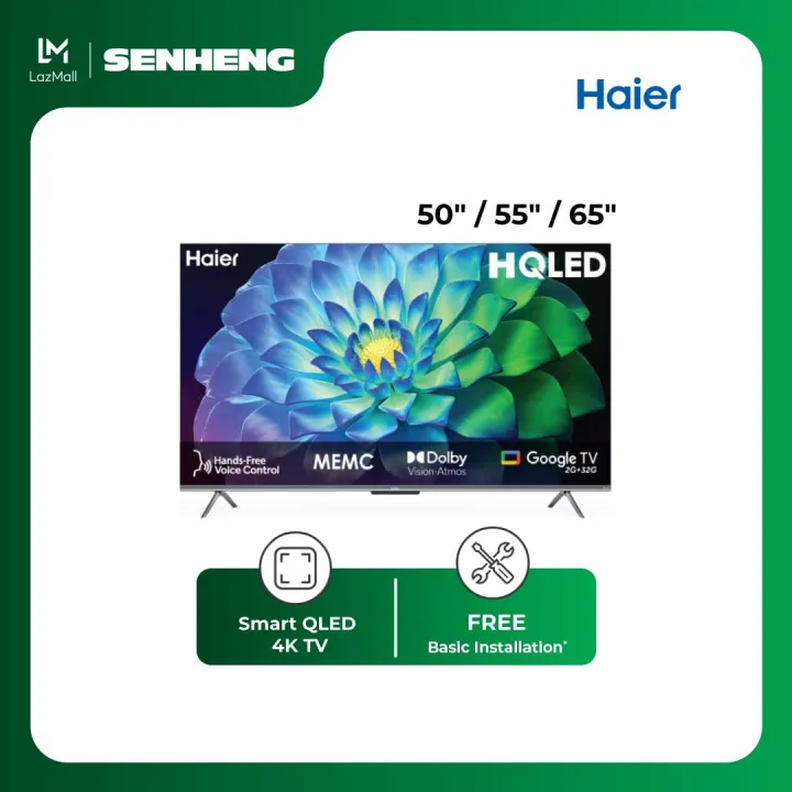 Haier Premium Bezel Less QLED TV / Television / Televisyen HAI-H50P750UX 50"/55"/65"/75"