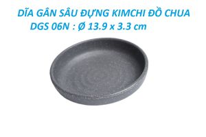 Dĩa tròn gân sâu nhựa melamine nhám xám đựng đồ chua kim chi DGS06N - Size 13.9 x 3.3 cm