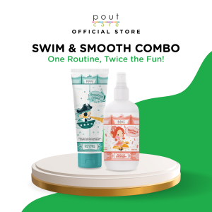 pout Care Swimmers’ Top-to-Toe Chlorine Removal Wash 250ml & Peaches & Cream Detangler 200ml Bundle