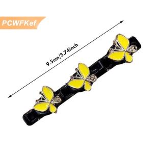 【PCWFKef】 Lấp lánh pha lê đá bện tóc clip đôi bangs bện barrettes kẹp tóc phụ nữ cô gái mũ nón phụ kiện tạo kiểu tóc