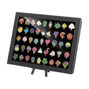 Magnetic Closure Enamel Pin Organizers Case With Sturdy Felt Backing for Secure Wall Tabletop Display Solution