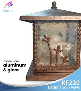 BIGLITE KF220/250/300 GDOUTDOOR POST LAMP E27X1 WITH TWO SIZE BULB NOT INCLUDED