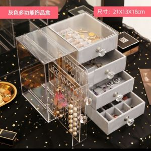 Earring Storage Box Jewelry Organizer Transparent Drawer Storage Case Rings Earring Watches Bekas Subang Jewellery