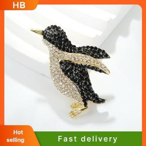 HB Fashion Rhinestone Animal Penguin Brooches For Women Clothing Coat Jewelry Accessries Gifts