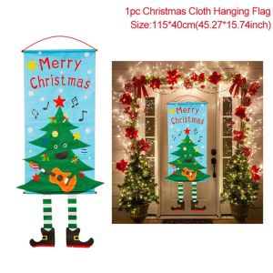 Christmas Porch Banner Door Hanging Flag Outdoor Decor Waterproof Fabric Holiday Sign Merry Christmas New Year