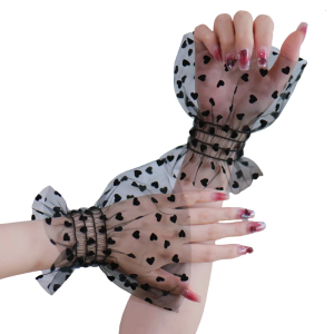 Sheer Heart Print Wrist Cuffs Photography Accessories Lightweight Sheer Cuffs For Studio Outdoor