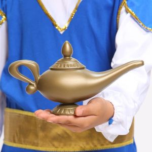 MMLUCK Plastic Aladin Lamp Prop Handmade Crafts Aladin Lamp Miniatures Vivid Round Base Home