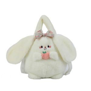 COLOO Shoulder Bag Rabbit Plush Handbag Schoolbag Coin Purse Plush Doll Bag Gift Plush Cartoon Crossbody Bag Girl