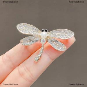 [COD] SweetBabiese Vintage Shinny Rhinestone Dragonfly Brooches For Women Dress Silk Scarf Insect Corsage Pins Jewelry Accessories