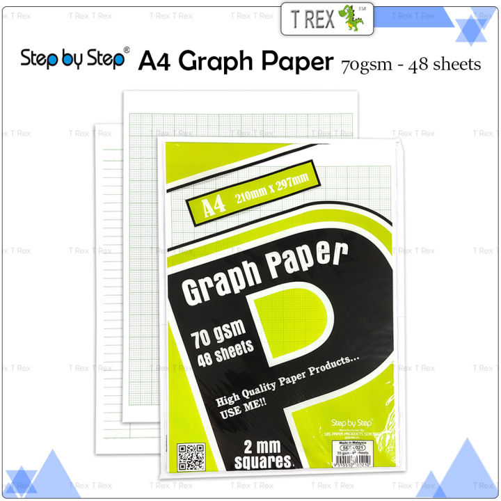 Step by Step A4 70gsm Graph Paper - 48 Sheets / Mathematics Graph Paper ...
