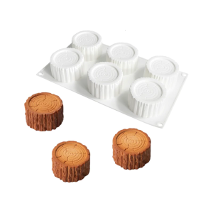 6 Cavity Tree Stump Silicone Mousse Cake Mould Chocolate Baking Molds Kitchen Tool Party Celebration Dessert Bakeware