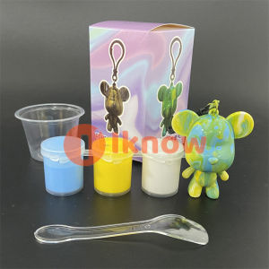I know DIY Violent Fluid Bear Keychain Fluid Bear Handmade Painting Toys Pendant Gift Creative Graffiti Toys Set