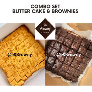 Combo. Home Made Butter cake and Chocolate Chip Brownies Local Singapore Based