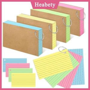 Heabety 50 trang sổ đựng thẻ ghi chú dạng lá rời có dòng kẻ ngang tương thích với bìa kẹp thẻ ôn tập flashcard giấy ghi chú học tập và văn phòng dành cho trường học & công việc