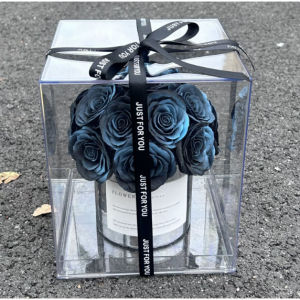 Acrylic Soap Bouquet Preserved Rose Hug Bucket Flower Gift Decor Box for Birthday Anniversary Present