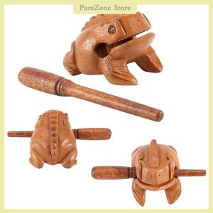 [PureZone] Lucky Thailand Wood Thailand Traditional Craft Wooden Lucky Croaking Musical Instrument Home Office Desk Decor Lucky Frog Crafts