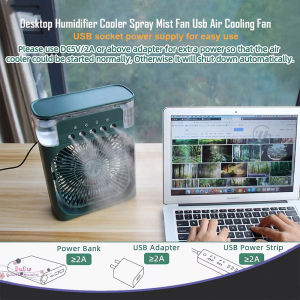 Supermax  Desktop Humidifier Cooler Spray Mist Fan Usb Air Cooling Fan with 7 Colors LED Light