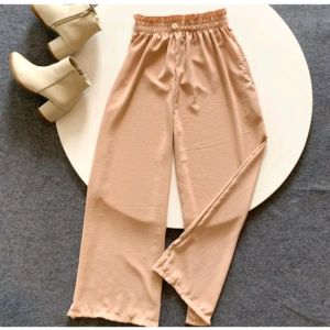 Celana kulot wanita Terbaru Nyaman highwaist Bahan Crinkle Airflow