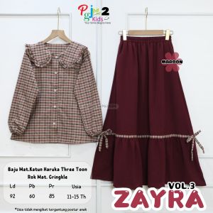 COD Setelan Anak Remaja Perempuan Atasan Blus Dan Rok Panjang Usia 11-15T Zayraa Vol3 Set Rok