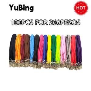 100PCS METAL HOOK ID Lace Lanyard Business Work Card ID Lanyard for School & Office
