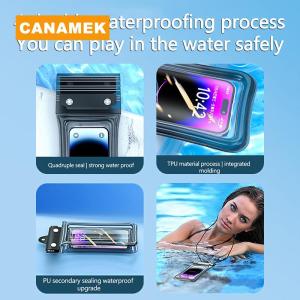 【CANAMEK】 Transparent Waterproof Phone Case Touch Screen Sealed Bag Swimming Diving Phone Cover