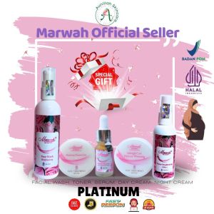 Marwah Skincare Paket Platinum GRATIS SERUM dan POUCH Pencerah wajah Halal