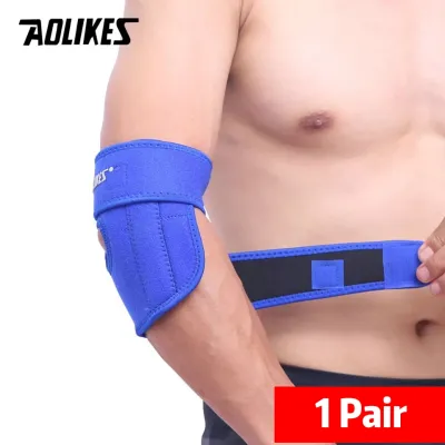 AOLIKES Adjustable Elbow Protector Elbow Brace Wrap Arm Support Strap Band Basketball Volleyball Tennis Protector Armguard Elbow-Pad Bracer Protective-FH06