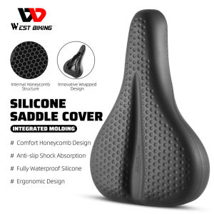 Tây đi xe đạp Bọc Yên Xe Đạp Silicone xe đạp leo núi chống nước yên xe đạp đường trường Bìa 3D chống trượt yên đi Bìa thoải mái mềm mại yên đi phụ kiện ghế ngồi