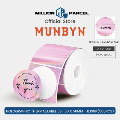MUNBYN Big Thermal Label Sticker Roll | Custom Sticker Label | Branded Label | Barcode Label | Name Sticker Printing