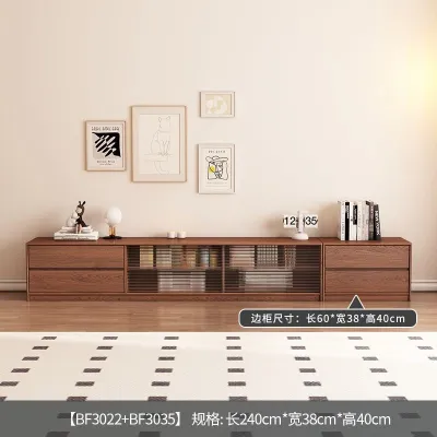 SG⚡Floor-to-Floor TV Cabinet Solid Wood TV Storage Cabinet One Living Room Household
