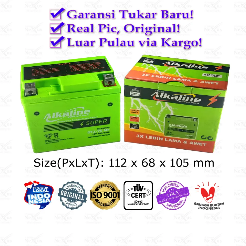 aki Aki Motor Super Alkaline GTZ-7S GTZ6V YTZ6V GTZ7S YTZ7S LTZ7F 12V