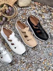 Multi-Color Large Size Shoes New Summer Style Wedge Heel Metal Buckle Sandals Size 43 Belt Buckle Casual Beach Sandals