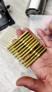 Brazed kim cương mũi dao Vàng chuôi thẳng đá cẩm thạch đá granit Máy khắc cạnh mài máy khắc