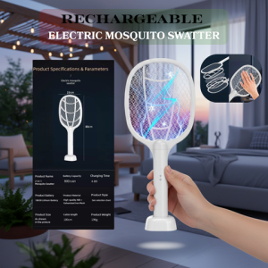 Electric Mosquito Swatter Mosquito Killer Lamp Li Battery 2 in 1 with a Base Bug Zapper Mosquito Control Anti Mustique Electric Mosquito Swatter