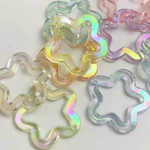 5Pcs Acrylic Star Bead Mixed Colorful Star Spacer Bead for DIY Bracelet Pendant with Hole Tiny Star Charm Decor